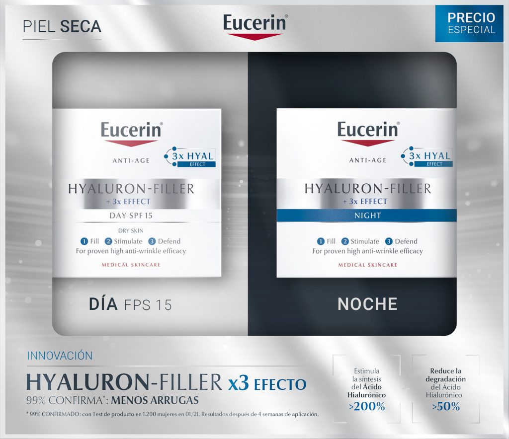 Eucerin Pack Hyaluron Filler X Hyal Effect Piel Seca Crema Dia Y