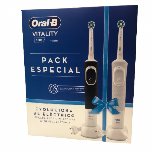 Oral-b Cepillo Vitality 100 Pack Especial 1 Blanco Y 1 Negro