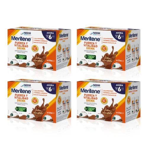 MERITENE DRINK Chocolate – Botella (6x125ml) – Farmacia Granvia 216